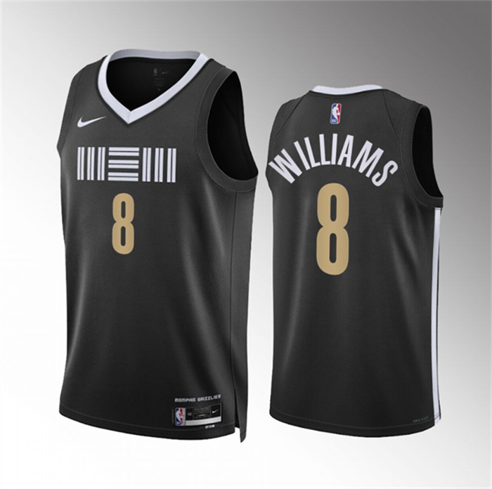 Men's Memphis Grizzlies #8 Ziaire Williams Black 2023-24 City Edition Stitched Jersey Men's Memphis Grizzlies #8 Ziaire Williams Black 2023-24 City Edition Stitched Jersey