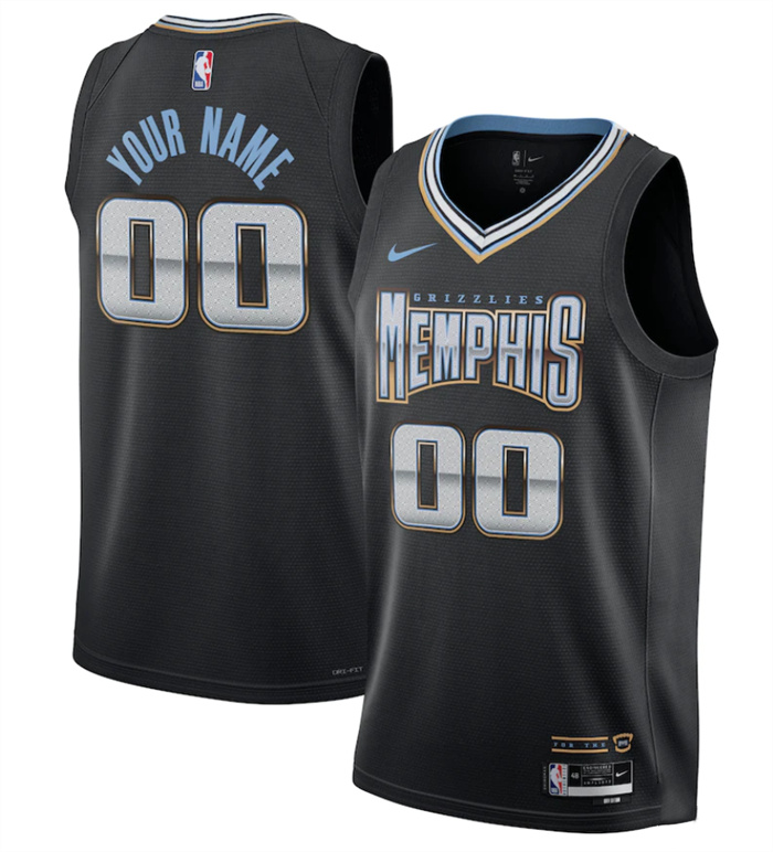 Men's Memphis Grizzlies Active Player Custom Black 2022 2023 City Edition Stitched Jersey Men's Memphis Grizzlies Active Player Custom Black 2022 2023 City Edition Stitched Jersey