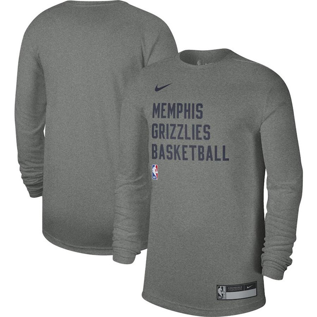 Men's Memphis Grizzlies Heather Gray 2023 24 Legend On-Court Practice Long Sleeve T-Shirt