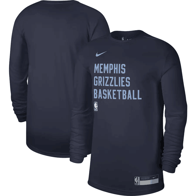 Men's Memphis Grizzlies Navy 2023 24 Legend On-Court Practice Long Sleeve T-Shirt