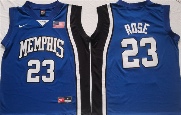 Men's Memphis Tigers #23 Derrick Rose Blue Stitched Jersey Men's Memphis Tigers #23 Derrick Rose Blue Stitched Jersey