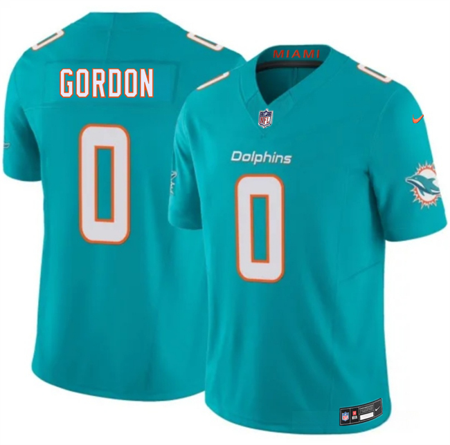 Men's Miami Dolphins #0 Ollie Gordon Aqua 2026 F.U.S.E. Vapor Limited Stitched Football Jersey Men's Miami Dolphins #0 Ollie Gordon Aqua 2026 F.U.S.E. Vapor Limited Stitched Football Jersey
