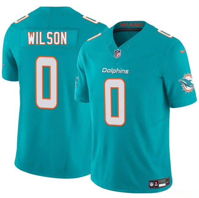 Men's Miami Dolphins #0 Zach Wilson Aqua 2025 F.U.S.E. Vapor Limited Stitched Football Jersey Men's Miami Dolphins #0 Zach Wilson Aqua 2025 F.U.S.E. Vapor Limited Stitched Football Jersey