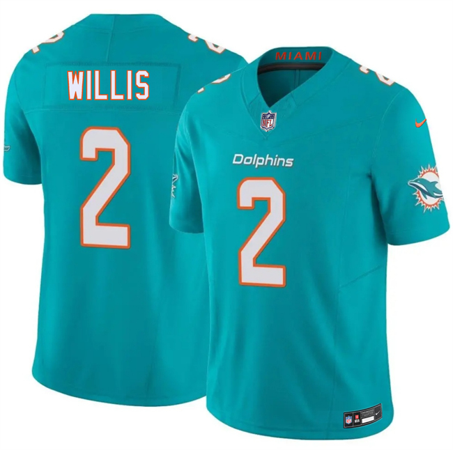 Men's Miami Dolphins #2 Malik Willis Aqua 2026 F.U.S.E. Vapor Limited Stitched Football Jersey Men's Miami Dolphins #2 Malik Willis Aqua 2026 F.U.S.E. Vapor Limited Stitched Football Jersey