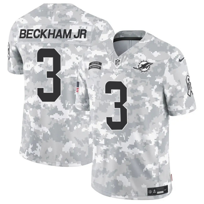 Men's Miami Dolphins #3 Odell Beckham Jr. 2024 F.U.S.E Arctic Camo Salute To Service Limited Stitched Football Jersey Men's Miami Dolphins #3 Odell Beckham Jr. 2024 F.U.S.E Arctic Camo Salute To Service Limited Stitched Football Jersey