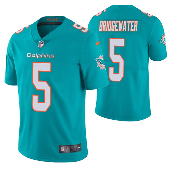 Men's Miami Dolphins #5 Teddy Bridgewater Aqua Vapor Untouchable Limited Stitched Football Jersey Men's Miami Dolphins #5 Teddy Bridgewater Aqua Vapor Untouchable Limited Stitched Football Jersey