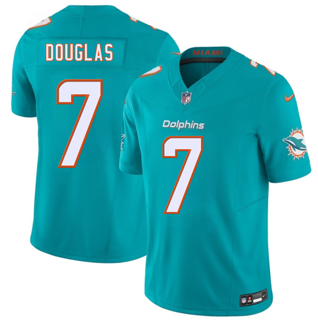 Men's Miami Dolphins #7 Caleb Douglas Aqua 2026 Draft F.U.S.E. Vapor Limited Stitched Football Jersey Men's Miami Dolphins #7 Caleb Douglas Aqua 2026 Draft F.U.S.E. Vapor Limited Stitched Football Jersey