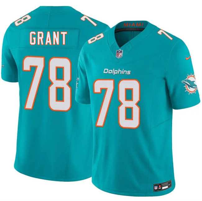 Men's Miami Dolphins #78 Kenneth Grant Aqua 2026 F.U.S.E. Vapor Limited Stitched Football Jersey Men's Miami Dolphins #78 Kenneth Grant Aqua 2026 F.U.S.E. Vapor Limited Stitched Football Jersey