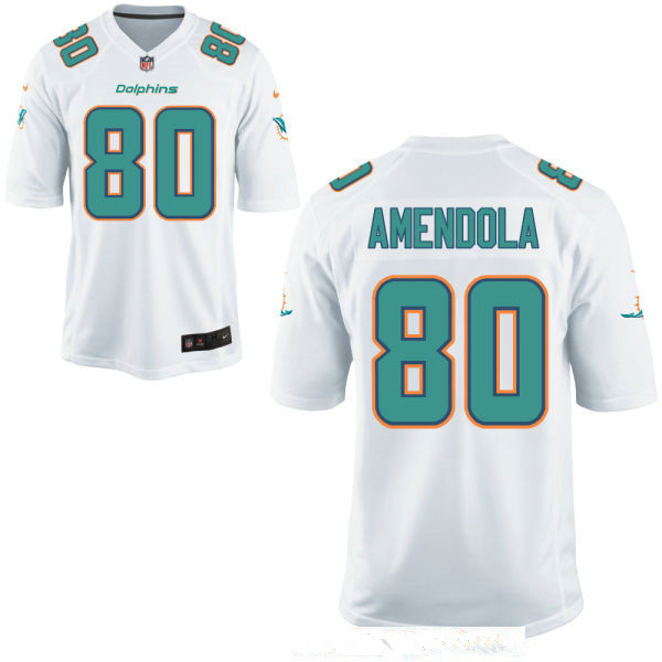 Men's Miami Dolphins #80 Danny Amendola White Road Stitched NFL Nike Game Jersey Men's Miami Dolphins #80 Danny Amendola White Road Stitched NFL Nike Game Jersey