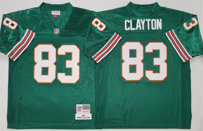 Men's Miami Dolphins #83 Mark Clayton Aqua Throwback Stitched Football Jersey Men's Miami Dolphins #83 Mark Clayton Aqua Throwback Stitched Football Jersey