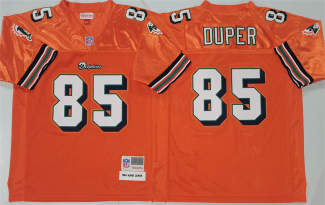 Men's Miami Dolphins #85 Mark Duper Orange Throwback Stitched Football Jersey Men's Miami Dolphins #85 Mark Duper Orange Throwback Stitched Football Jersey