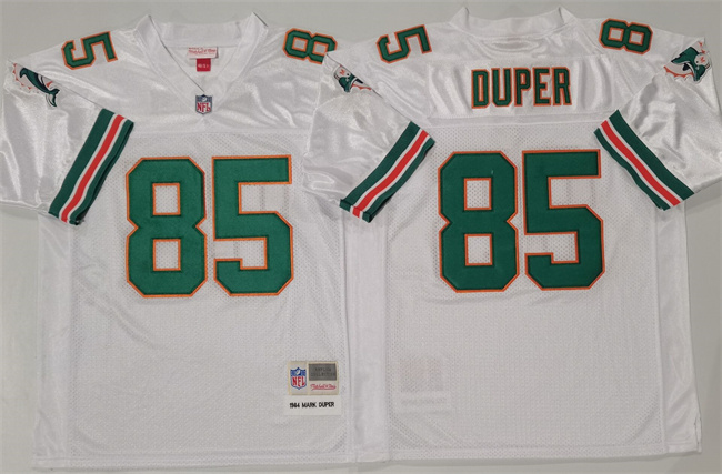 Men's Miami Dolphins #85 Mark Duper White Throwback Stitched Football Jersey Men's Miami Dolphins #85 Mark Duper White Throwback Stitched Football Jersey