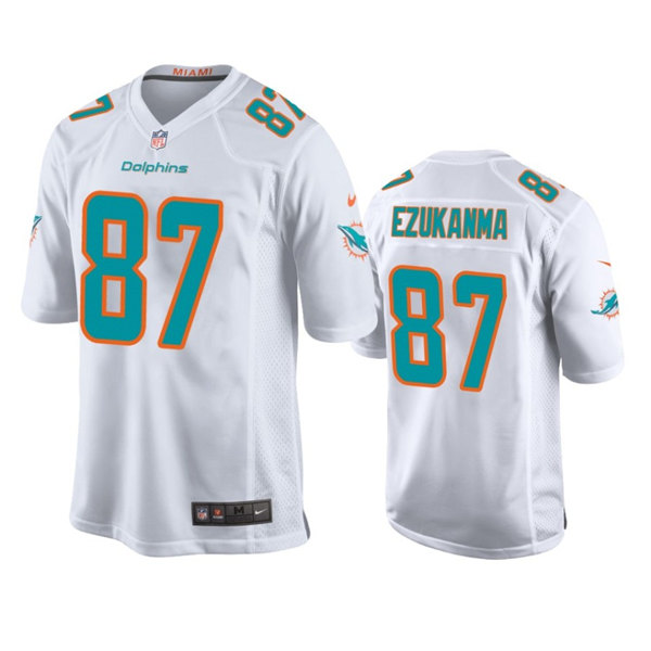 Men's Miami Dolphins #87 Erik Ezukanma White Stitched Game Jersey