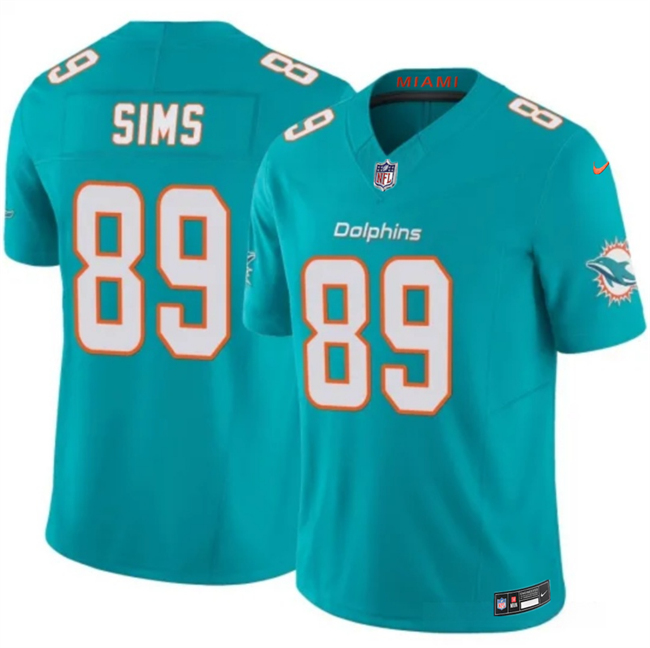 Men's Miami Dolphins #89 Ben Sims Aqua 2026 F.U.S.E. Vapor Limited Stitched Football Jersey Men's Miami Dolphins #89 Ben Sims Aqua 2026 F.U.S.E. Vapor Limited Stitched Football Jersey
