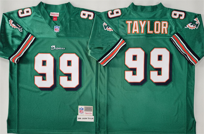 Men's Miami Dolphins #99 Jason Taylor Aqua Throwback Stitched Football Jersey Men's Miami Dolphins #99 Jason Taylor Aqua Throwback Stitched Football Jersey