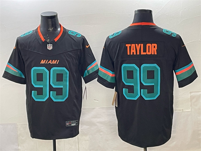 Men's Miami Dolphins #99 Jason Taylor Black 2025 F.U.S.E. “Rivalries” Vapor Limited Stitched Football Jersey Men's Miami Dolphins #99 Jason Taylor Black 2025 F.U.S.E. “Rivalries” Vapor Limited Stitched Football Jersey