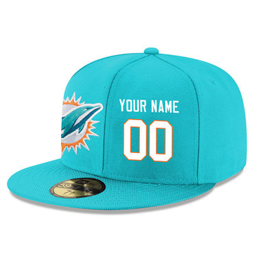 Men's Miami Dolphins Green Color Snapback Custom Hat (Stitched any name&number) Men's Miami Dolphins Green Color Snapback Custom Hat (Stitched any name&number)