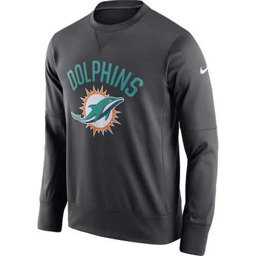 Men's Miami Dolphins Nike Anthracite Sideline Circuit Performance Sweatshirt Men's Miami Dolphins Nike Anthracite Sideline Circuit Performance Sweatshirt