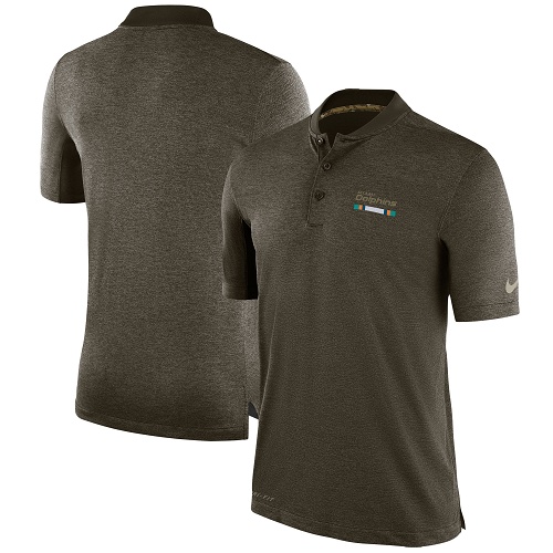 Men's Miami Dolphins Nike Olive Salute to Service Sideline Polo T-Shirt Men's Miami Dolphins Nike Olive Salute to Service Sideline Polo T-Shirt