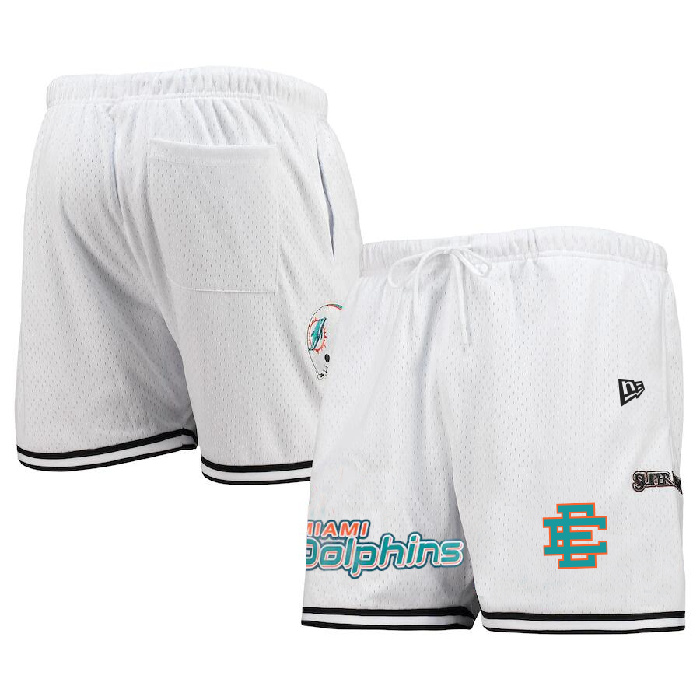 Men's Miami Dolphins Pro White Aqua Shorts 001 Men's Miami Dolphins Pro White Aqua Shorts 001