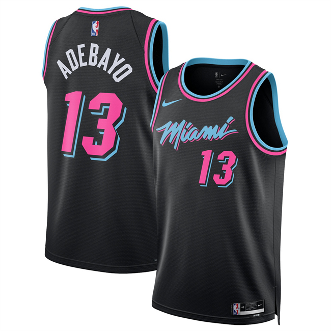 Men's Miami Heat #13 Bam Adebayo Black 2025 26 City Edition Stitched Basketball Jersey Men's Miami Heat #13 Bam Adebayo Black 2025 26 City Edition Stitched Basketball Jersey