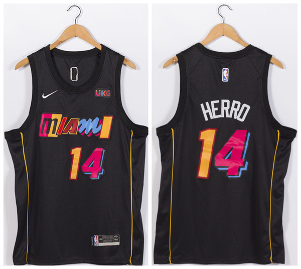 Men's Miami Heat #14 Tyler Herro Black Stitched Jersey Men's Miami Heat #14 Tyler Herro Black Stitched Jersey