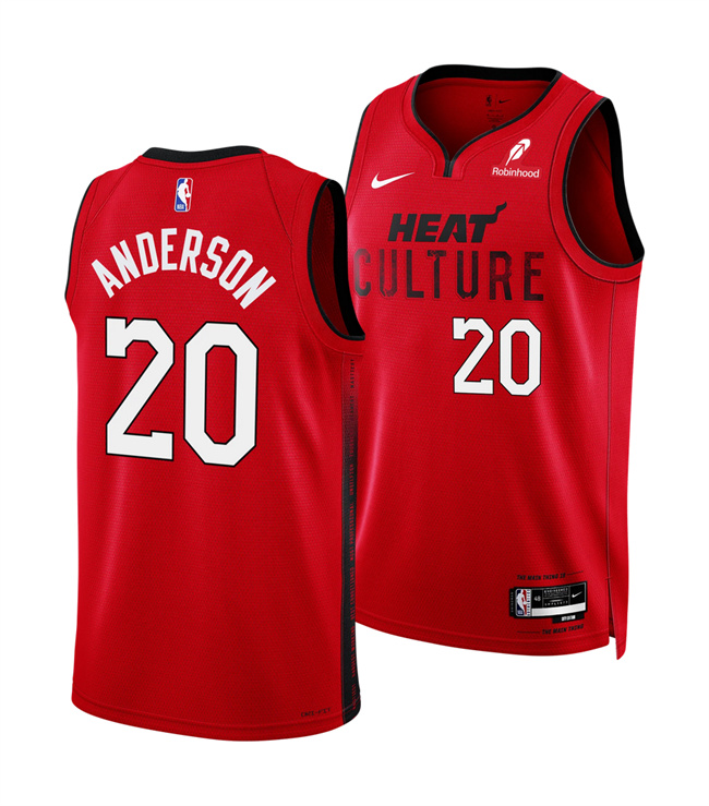 Men's Miami Heat #20 Kyle Anderson Red 2025 City Edition Stitched Basketball Jersey Men's Miami Heat #20 Kyle Anderson Red 2025 City Edition Stitched Basketball Jersey