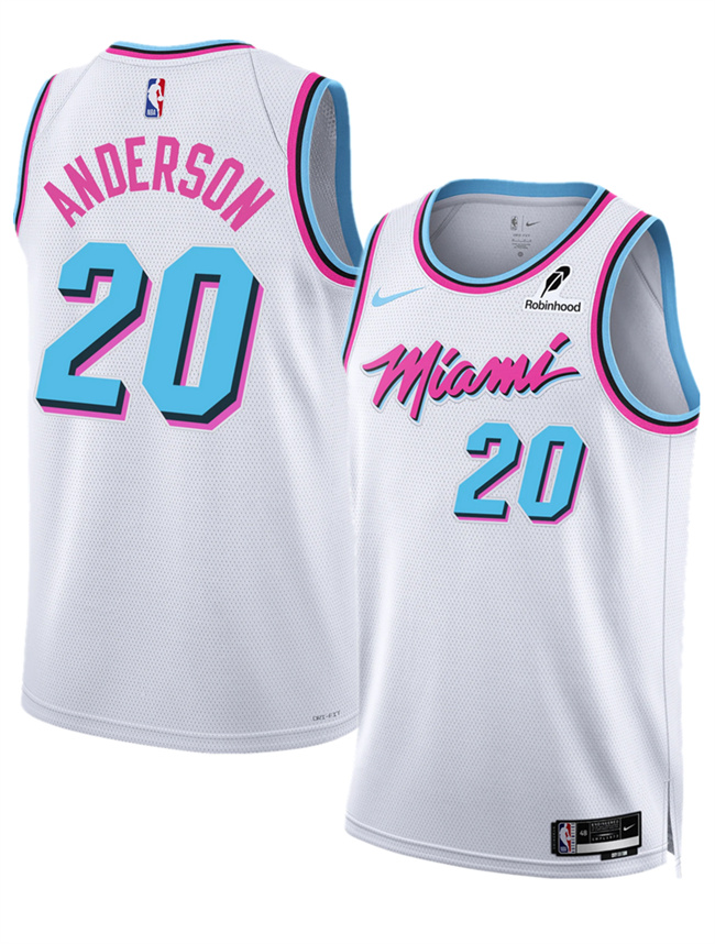 Men's Miami Heat #20 Kyle Anderson White 2025 City Edition Stitched Basketball Jersey Men's Miami Heat #20 Kyle Anderson White 2025 City Edition Stitched Basketball Jersey