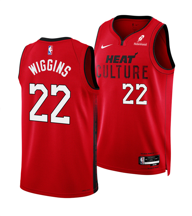 Men's Miami Heat #22 Andrew Wiggins Red 2025 City Edition Stitched Basketball Jersey Men's Miami Heat #22 Andrew Wiggins Red 2025 City Edition Stitched Basketball Jersey
