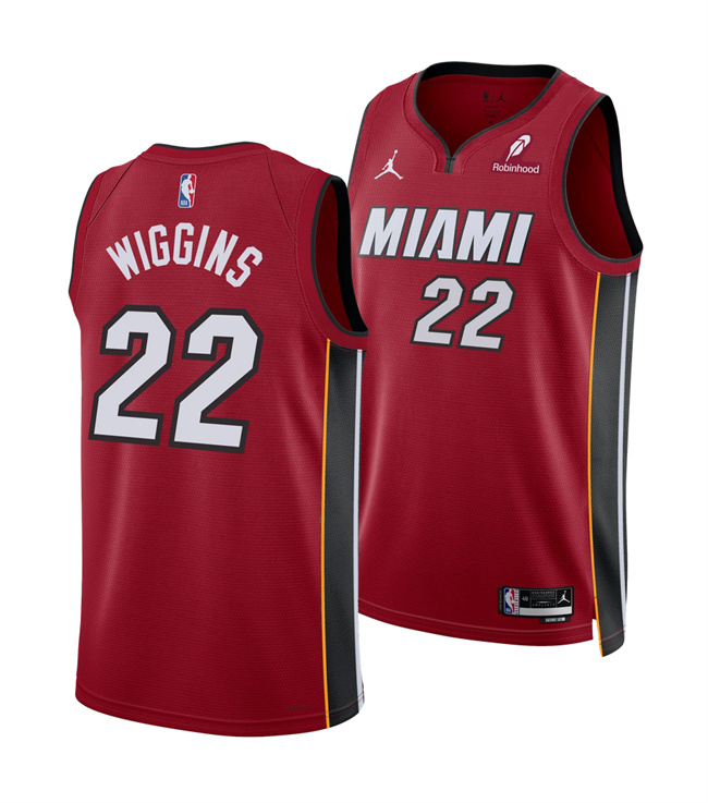 Men's Miami Heat #22 Andrew Wiggins Red 2025 Statement Edition Swingman Stitched Basketball Jersey Men's Miami Heat #22 Andrew Wiggins Red 2025 Statement Edition Swingman Stitched Basketball Jersey