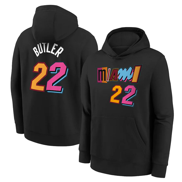 Men's Miami Heat #22 Jimmy Butler Black Pullover Hoodie Men's Miami Heat #22 Jimmy Butler Black Pullover Hoodie