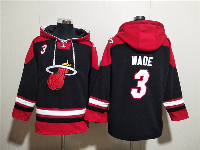 Men's Miami Heat #3 Dwyane Wade Black Ageless Must-Have Lace-Up Pullover Hoodie Men's Miami Heat #3 Dwyane Wade Black Ageless Must-Have Lace-Up Pullover Hoodie