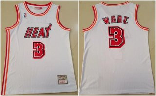 Men's Miami Heat #3 Dwyane Wade Throwback Stitched Basketball Jersey Men's Miami Heat #3 Dwyane Wade Throwback Stitched Basketball Jersey
