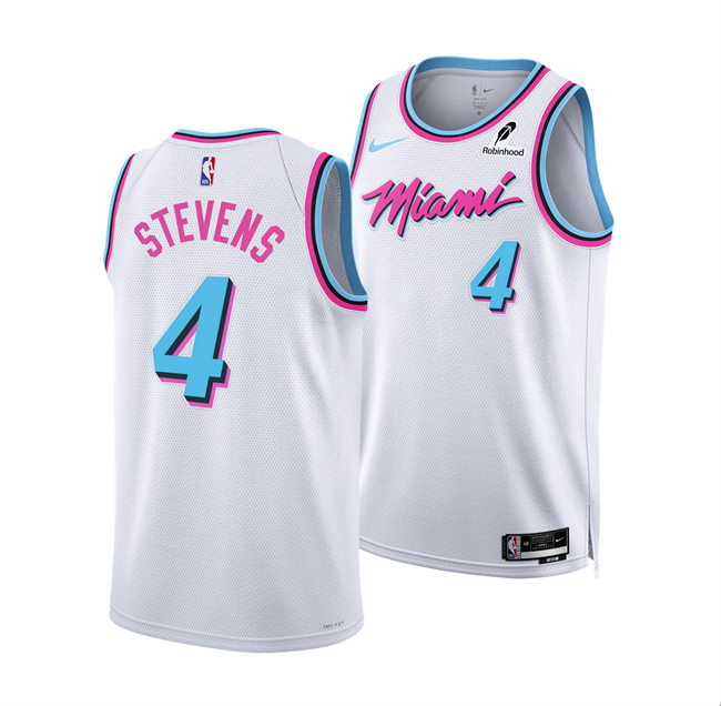Men's Miami Heat #4 Isaiah Stevens White 2024 25 City Edition Stitched Basketball Jersey Men's Miami Heat #4 Isaiah Stevens White 2024 25 City Edition Stitched Basketball Jersey