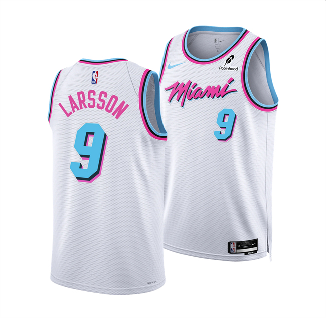 Men's Miami Heat #9 Pelle Larsson White 2024 25 City Edition Stitched Basketball Jersey Men's Miami Heat #9 Pelle Larsson White 2024 25 City Edition Stitched Basketball Jersey
