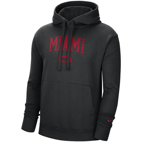 Men's Miami Heat 2021 Black Heritage Essential Pullover Hoodie Men's Miami Heat 2021 Black Heritage Essential Pullover Hoodie