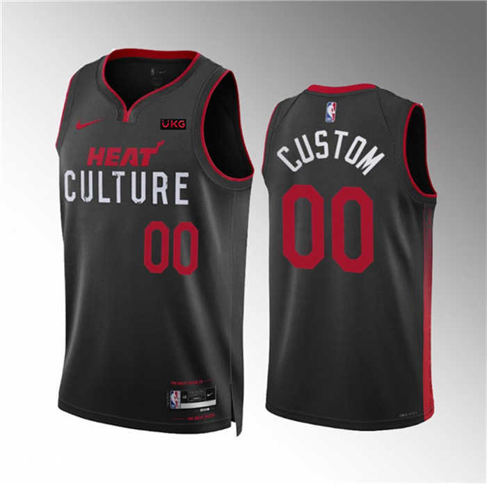 Men's Miami Heat Active Player Custom Black 2023 24 City Edition Stitched Basketball Jersey Men's Miami Heat Active Player Custom Black 2023 24 City Edition Stitched Basketball Jersey