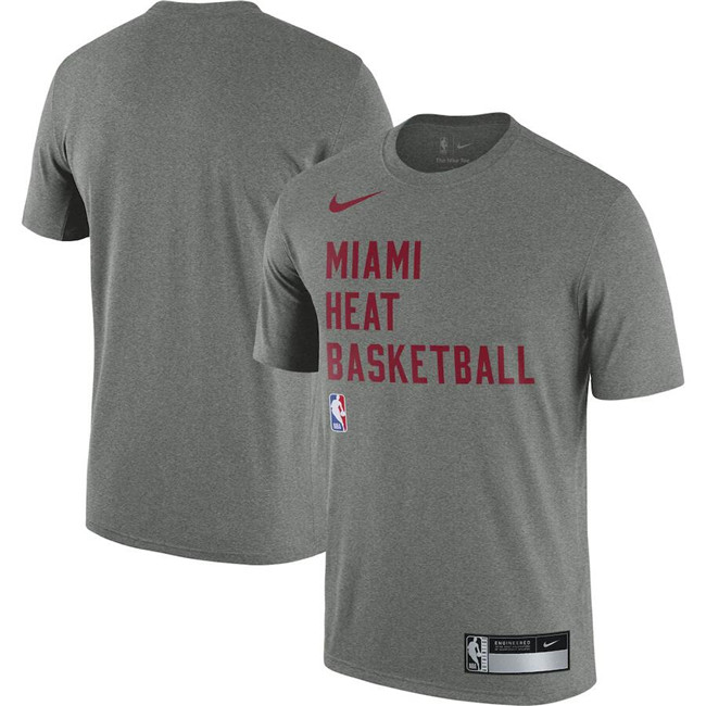 Men's Miami Heat Heather Gray 2023 24 Sideline Legend Performance Practice T-Shirt