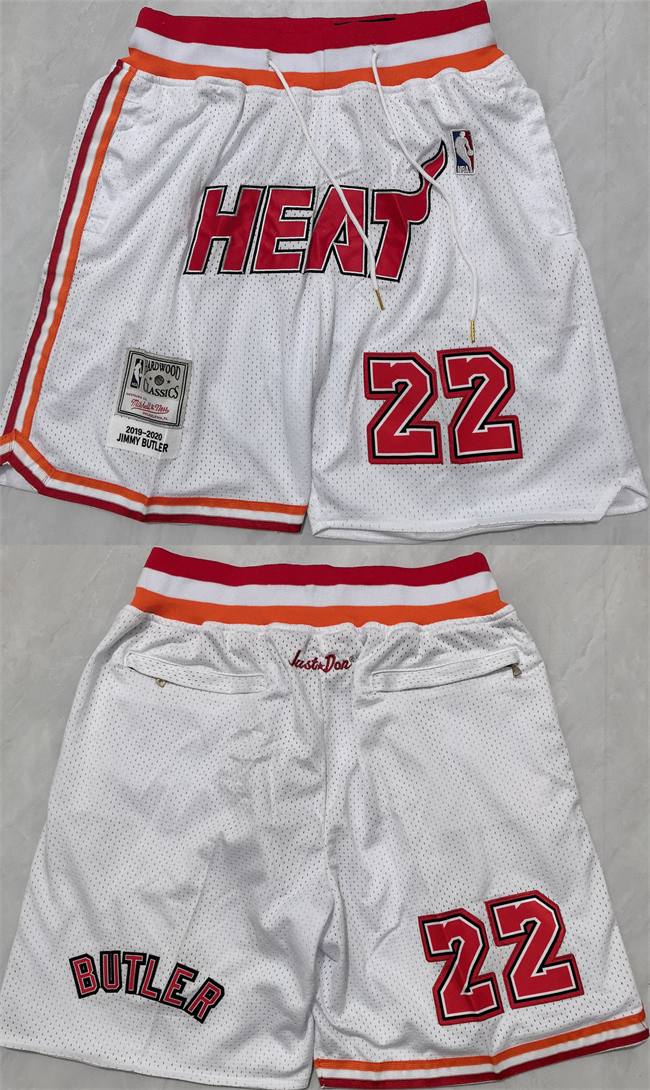 Men's Miami Heat White #22 Shorts (Run Small) Men's Miami Heat White #22 Shorts (Run Small)