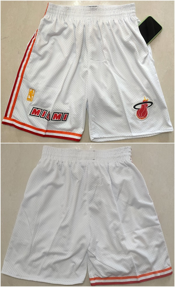 Men's Miami Heat White Shorts (Run Small) Men's Miami Heat White Shorts (Run Small)