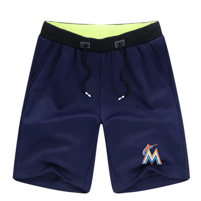 Men's Miami Marlins Team Logo Navy Baseball Shorts