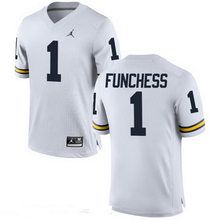 Men's Michigan Wolverines #1 Devin Funchess White Stitched College Football Brand Jordan NCAA Jersey Men's Michigan Wolverines #1 Devin Funchess White Stitched College Football Brand Jordan NCAA Jersey