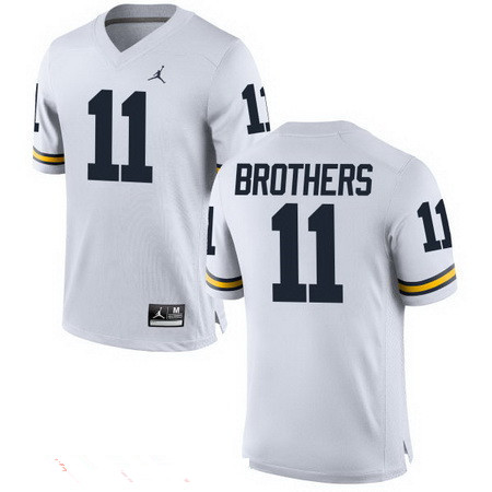 Men's Michigan Wolverines #11 Wistert Brothers White Stitched College Football Brand Jordan NCAA Jersey Men's Michigan Wolverines #11 Wistert Brothers White Stitched College Football Brand Jordan NCAA Jersey