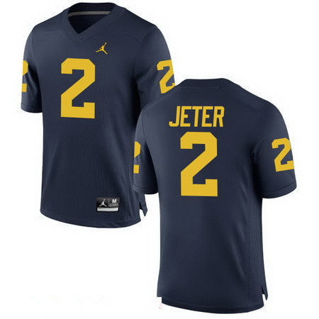 Men's Michigan Wolverines #2 Derek Jeter Navy Blue Stitched College Football Brand Jordan NCAA Jersey Men's Michigan Wolverines #2 Derek Jeter Navy Blue Stitched College Football Brand Jordan NCAA Jersey