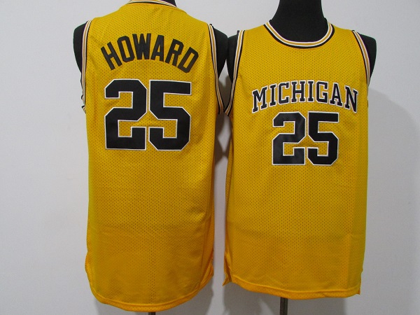 Men's Michigan Wolverines #25 Jace Howard Yellow College Stitched Football Jersey Men's Michigan Wolverines #25 Jace Howard Yellow College Stitched Football Jersey