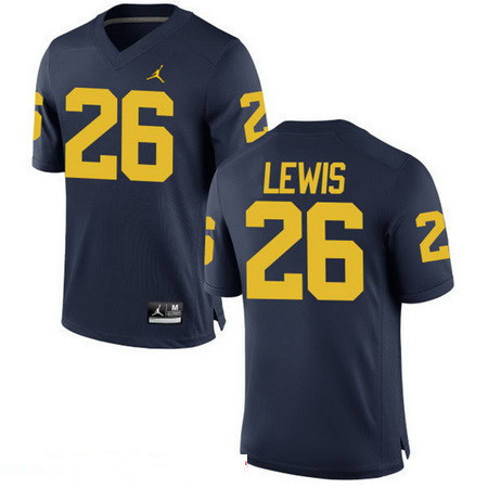 Men's Michigan Wolverines #26 Jourdan Lewis Navy Blue Stitched College Football Brand Jordan NCAA Jersey Men's Michigan Wolverines #26 Jourdan Lewis Navy Blue Stitched College Football Brand Jordan NCAA Jersey