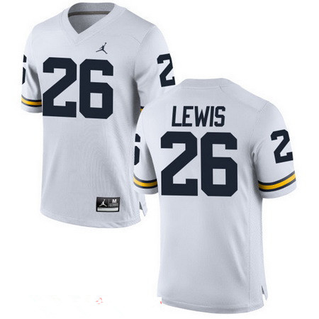 Men's Michigan Wolverines #26 Jourdan Lewis White Stitched College Football Brand Jordan NCAA Jersey Men's Michigan Wolverines #26 Jourdan Lewis White Stitched College Football Brand Jordan NCAA Jersey