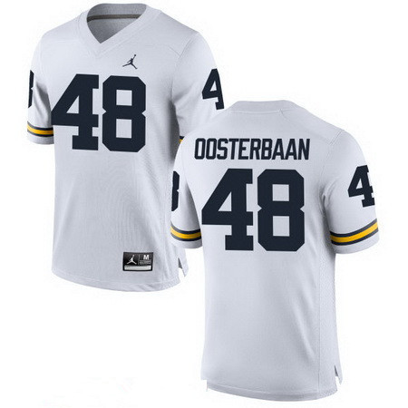 Men's Michigan Wolverines #48 Bennie Oosterbann White Stitched College Football Brand Jordan NCAA Jersey Men's Michigan Wolverines #48 Bennie Oosterbann White Stitched College Football Brand Jordan NCAA Jersey