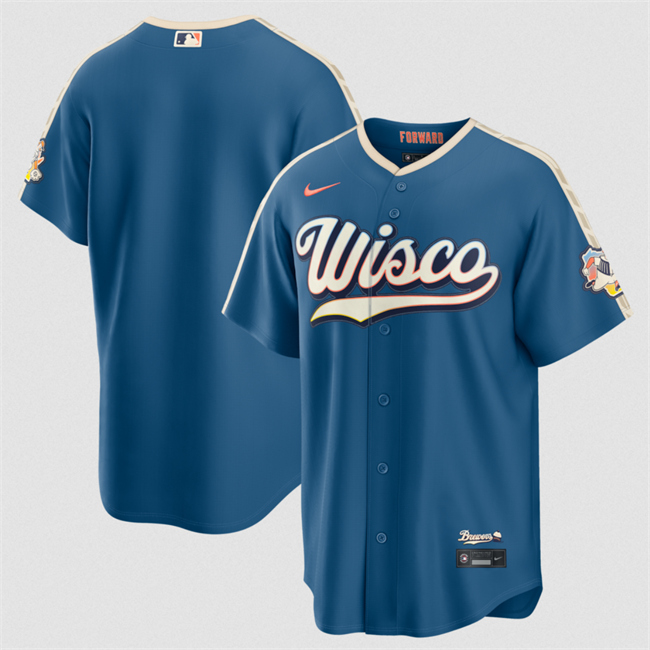Men's Milwaukee Brewers Blank Mineral Blue 2026 City Connect Stadium Stitched Baseball Jersey Men's Milwaukee Brewers Blank Mineral Blue 2026 City Connect Stadium Stitched Baseball Jersey