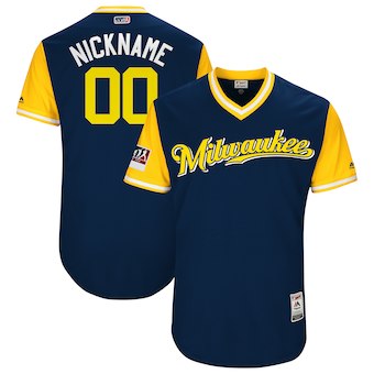 Men's Milwaukee Brewers Majestic Navy 2017 Players Weekend Authentic Team Jersey Men's Milwaukee Brewers Majestic Navy 2017 Players Weekend Authentic Team Jersey